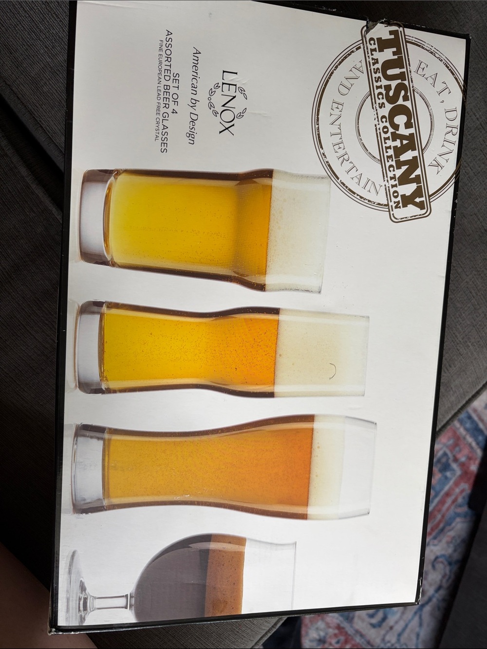 Lenox Pilsner Beer Glasses with Amber Pour